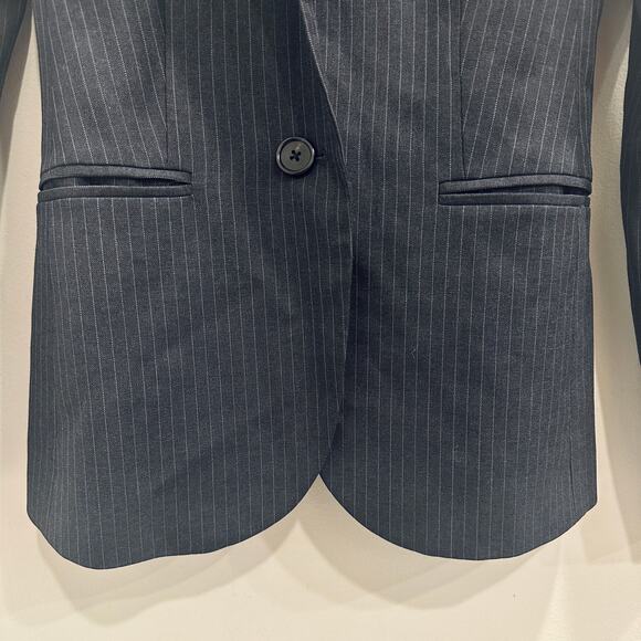 J.Crew 1035 Super 120’s Wool Pinstripe Blazer Charcoal Gray Old Money Preppy 00 - Picture 6 of 12